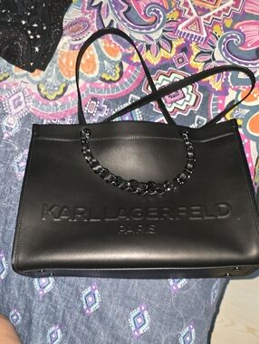 KARL LAGERFELD PARIS Savoie Large Leather Tote Bag